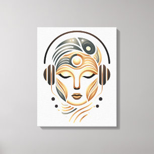Impressão Em Tela Música Zen Minimalista Deusa Geométrica Abstrata
