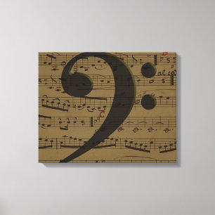 Impressão Em Tela Musical Bass Clef sheet
