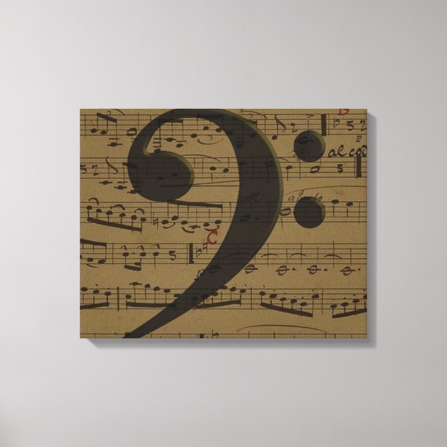 Impressão Em Tela Musical Treble Clef Sheet Music Classic (Frente)