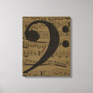 Impressão Em Tela Musical Treble Clef Sheet Music Classic