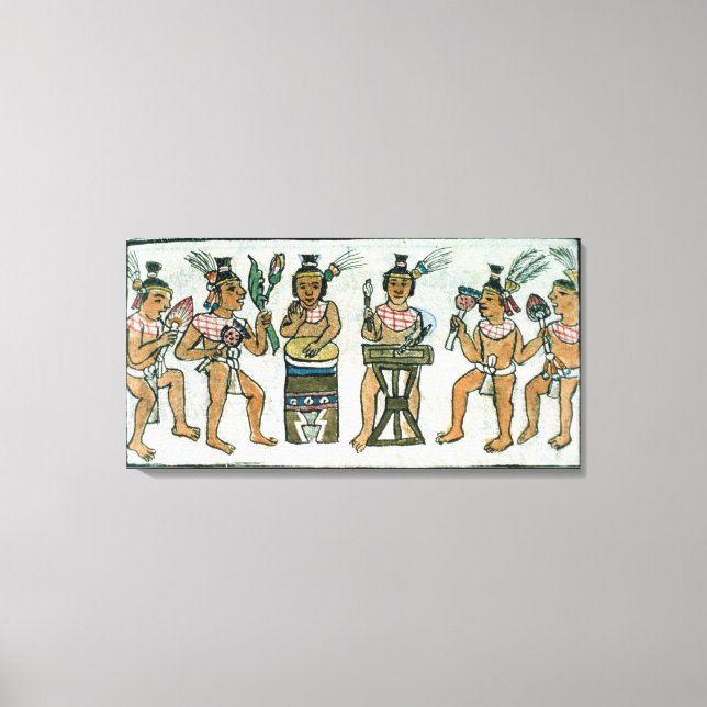 Impressão Em Tela Músicos asteca de uma conta asteca (Frente)