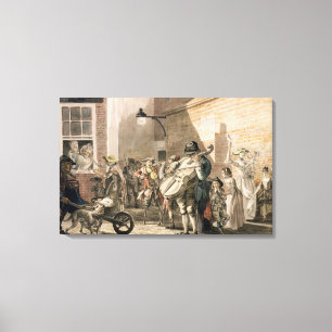 Impressão Em Tela Músicos do Itinerant que jogam em uma parte pobre