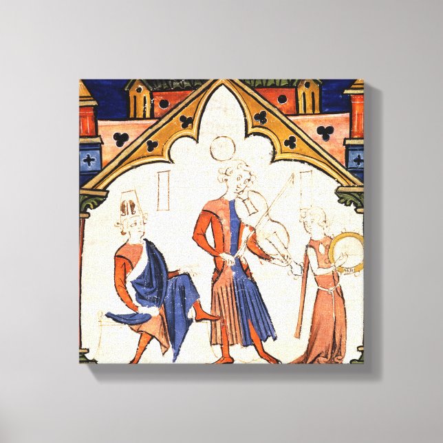 Impressão Em Tela Músicos Tocando Viola e Tambourine (Frente)