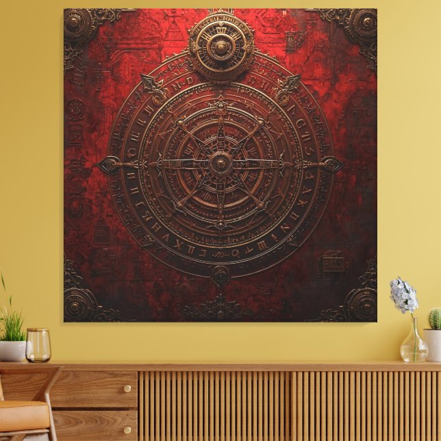 Impressão Em Tela Mystic Compass Rose (Insitu(Sala de estar))