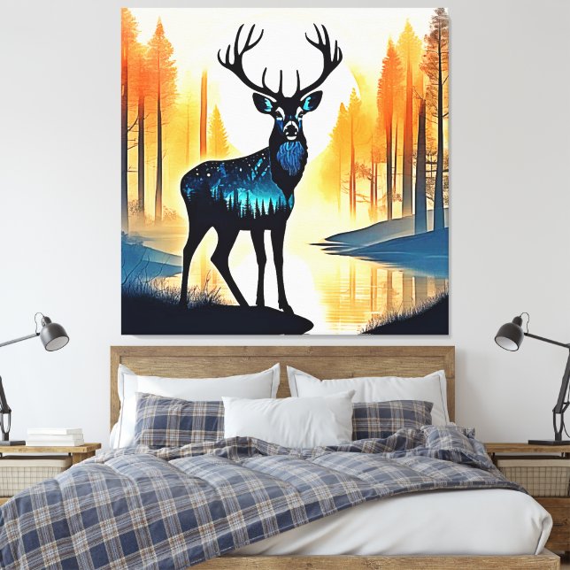 Impressão Em Tela Mystical Forest Deer (Insitu(Quarto))
