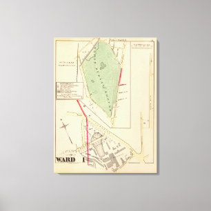 Impressão Em Tela N Enterro Terra e mapa do atlas de Woonsocket