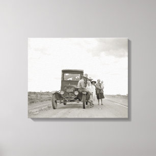 Impressão Em Tela Na Estrada, 1937. Foto Antiga
