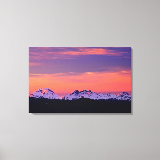 Impressão Em Tela NA, EUA, Oregon, As Três Irmãs Montanhas (Frente)