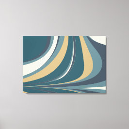 Impressão Em Tela Na moda Abstrato Marble Swirl em Teal e Dourado