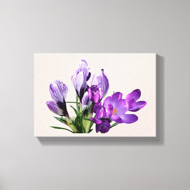 Impressão Em Tela Na moda moderm boho roxo flores de croco (Frente)