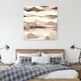 Impressão Em Tela Na paisagem de creme da arte de IA