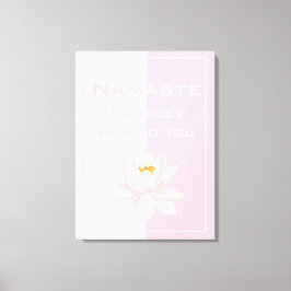 Impressão Em Tela Namaste em rosa e branco