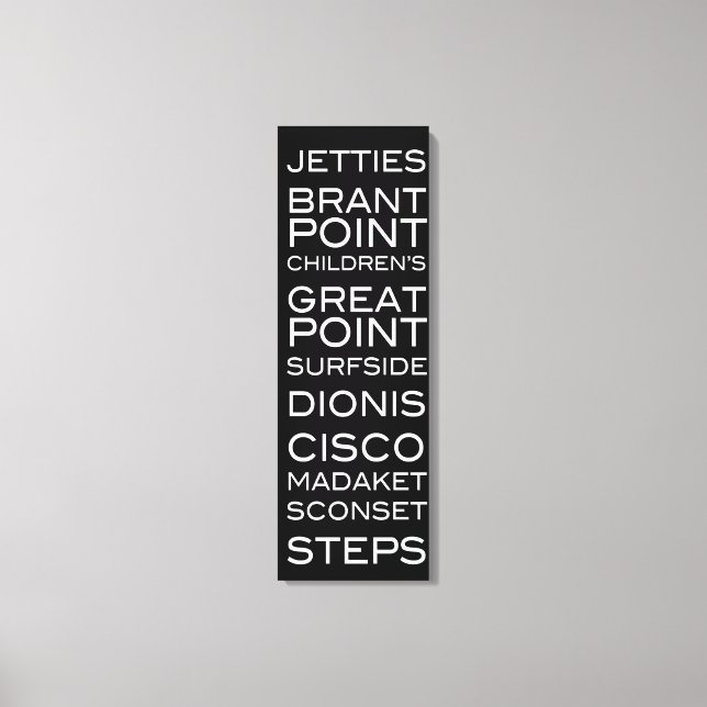 Impressão Em Tela Nantucket Praias de Parede Preta e Branca (Frente)