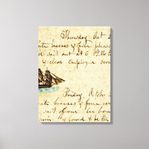 Impressão Em Tela Nantucket Whaling Ship Log 1841