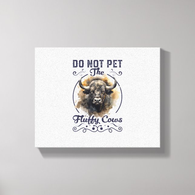 Impressão Em Tela Não Coloque As Vacas Fluffy Bison Yellowstone Park (Frente)