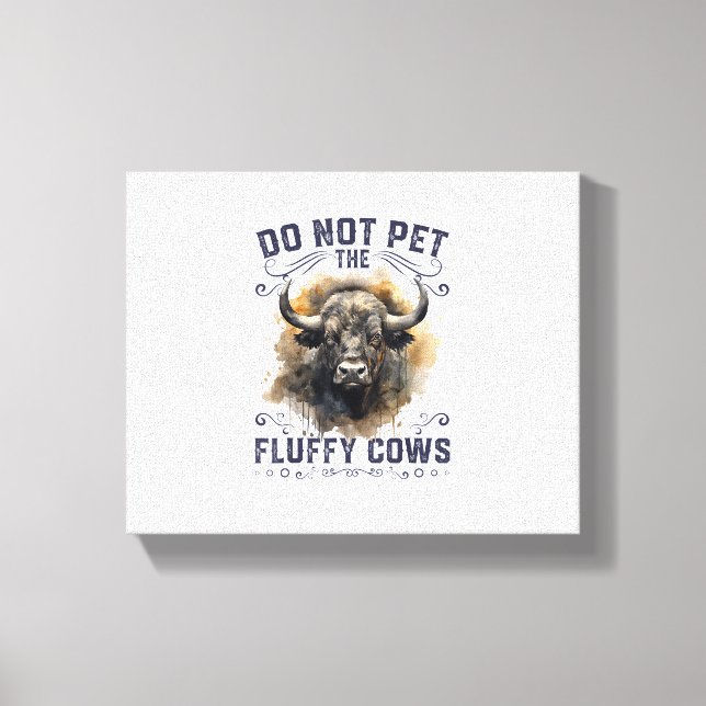 Impressão Em Tela Não Coloque As Vacas Fluffy Bison Yellowstone Park (Frente)