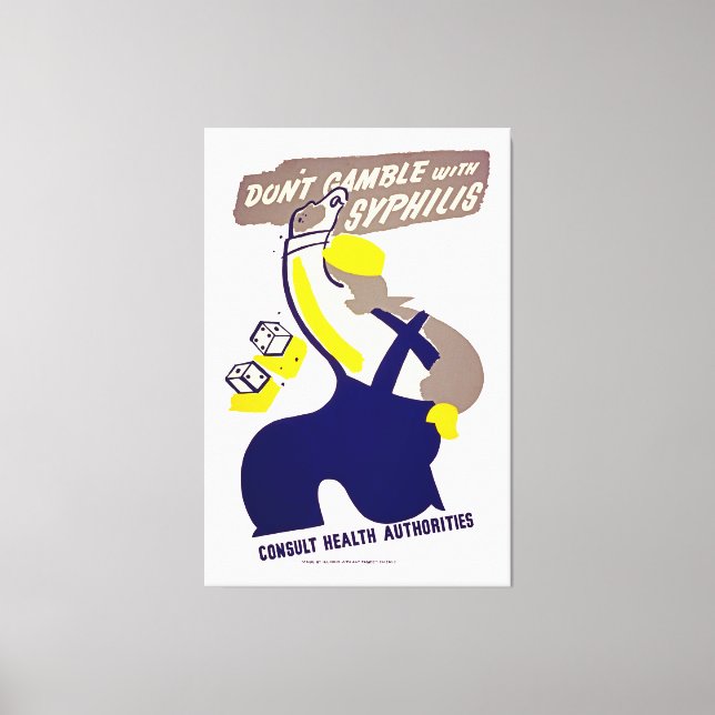 Impressão Em Tela Não Gamble com sífilis (Frente)