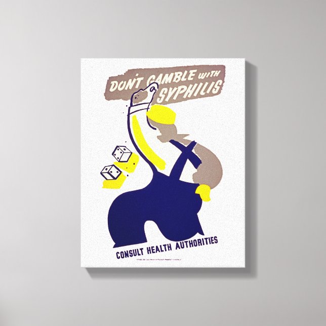 Impressão Em Tela Não Gamble com sífilis (Frente)