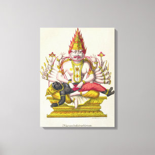 Impressão Em Tela Narasimha, gravado por de Marlet (litho da cor)