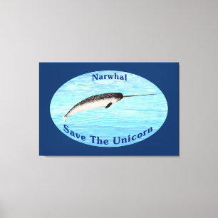 Impressão Em Tela Narwhal - Salvar o Unicórnio