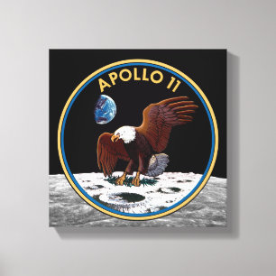 Impressão Em Tela NASA Apollo 11 Landing Landing Lunar Patch Insigni