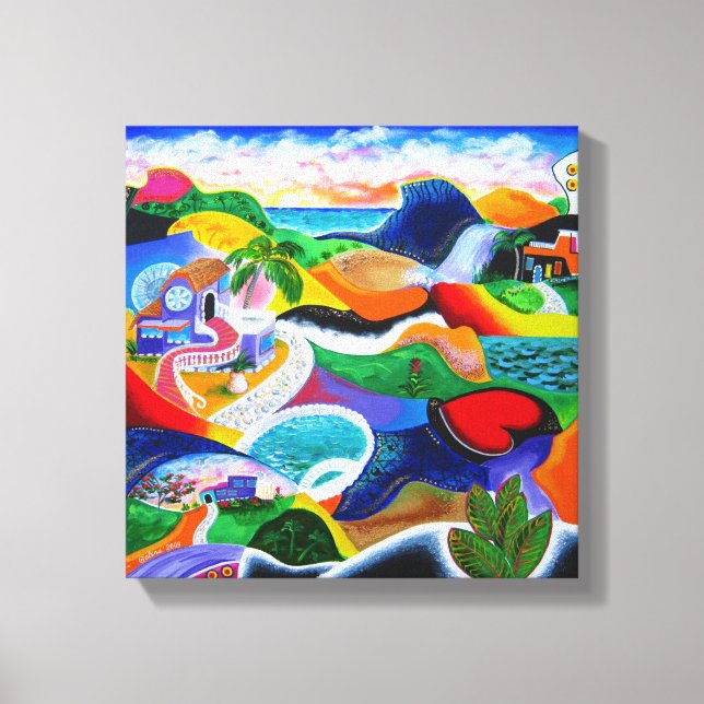 Impressão Em Tela Nascer do sol em Porto Rico (Frente)