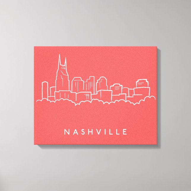 Impressão Em Tela Nashville Skyline (Frente)