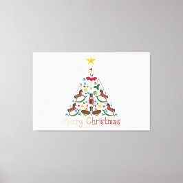 Impressão Em Tela Natais vintages de cavalo