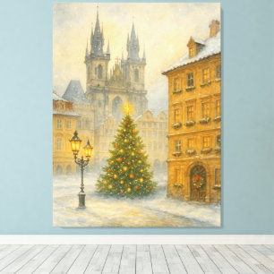 Impressão Em Tela Natal Antigo em Praga • Arte de Parede de Inverno