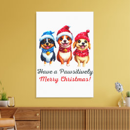 Impressão Em Tela Natal dos cães