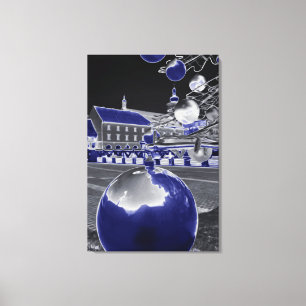 Impressão Em Tela Natal em azul