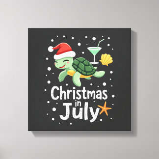 Impressão Em Tela Natal Em Julho Tartaruga Verão Xmas Tortoise Mulhe