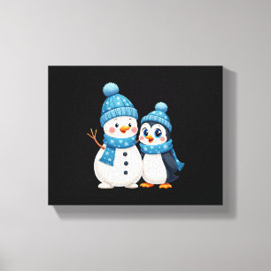 Impressão Em Tela Natal Feliz Natal Para Presente Pinguim Boneco de