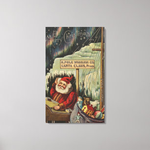 Impressão Em Tela Natal GreetingSanta no Pólo Norte