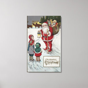 Impressão Em Tela Natal GreetingSanta que fala aos miúdos