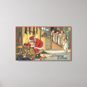 Impressão Em Tela Natal GreetingSanta que retira presentes