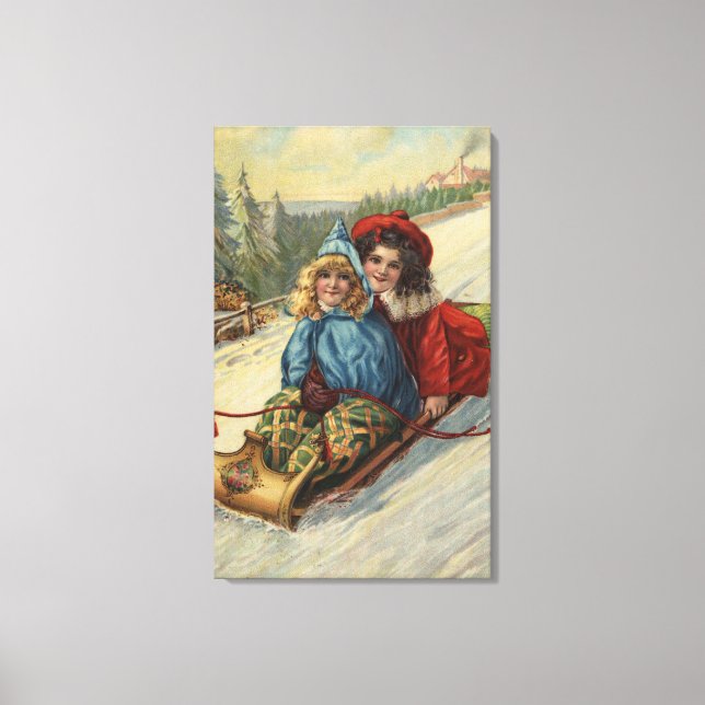 Impressão Em Tela NatalDuas Meninas Dormindo (Frente)