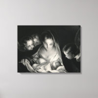 Natividade Jesus Virgem Maria Angels Black White