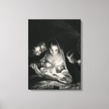Natividade Jesus Virgem Maria Angels Black White
