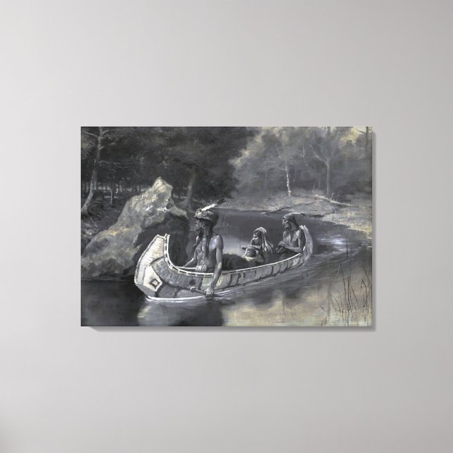 Impressão Em Tela Nativo Americano: História de Hiawatha Guerreiro & (Frente)