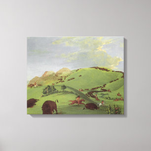 Impressão Em Tela Nativos Americanos Vintage, Caça ao Búfalo por Cat