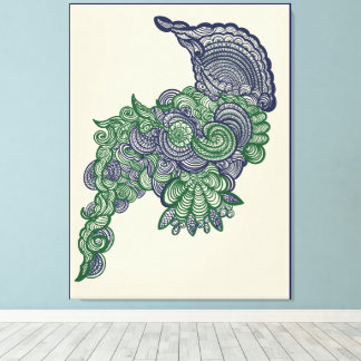 Impressão Em Tela Nature_Inspired WallArt with Floral Centerpiece
