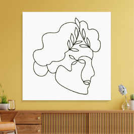 Impressão Em Tela Nature Interior – Arte de Linha Botânica Abstrata