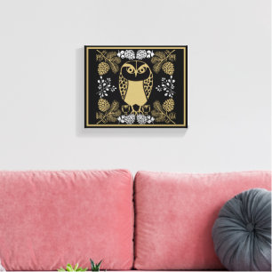 Impressão Em Tela Nature Owl Folk Art