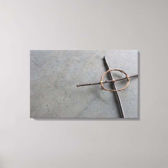 Impressão Em Tela Natureza Art Celtic Cross Cinzas Fundo (Frente)