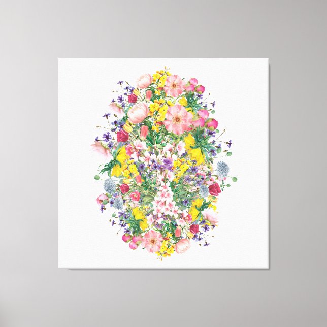 Impressão Em Tela Natureza Botânica de Arte Floral de Flor Selvagem  (Frente)