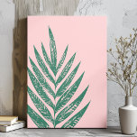 Impressão Em Tela Natureza Botânica - Ilustração Tropical Cor-de-ros<br><div class="desc">Um moderno minimalista,  rosa e botânico verde,  ilustração de um bonito rosto de palma.</div>