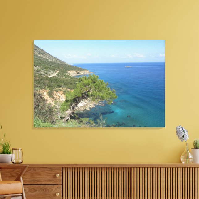 Impressão Em Tela Natureza Fotografia Mediterrâneo Montanha e Mar (Insitu(Sala de estar))