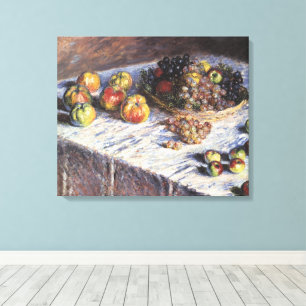 Impressão Em Tela Natureza Morta com Maçãs e Uvas por Claude Monet