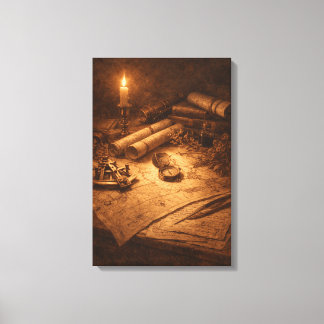 Impressão Em Tela Natureza-morta de Mesa de Explorador Vintage